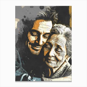 Man And Mother Canvas Print