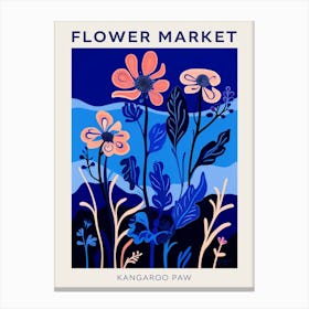 Blue Flower Market Poster Kangaroo Paw 2 Canvas Print