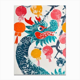 Dragon And Lanterns Canvas Print