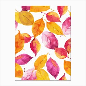 Watercolor Autumn Leaves Canvas Print