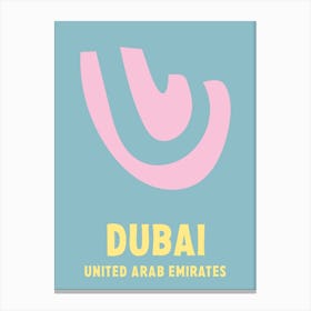 Dubai, United Arab Emirates, Graphic Style Poster 5 Canvas Print