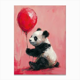 Cute Panda 1 With Balloon Canvas Print