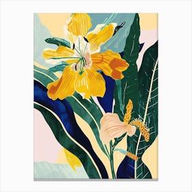 Colourful Flower Illustration Evening Primrose 2 Canvas Print