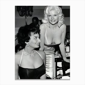 Sophia Loren Et Jayne Mansfield A Beverly Hills Canvas Print