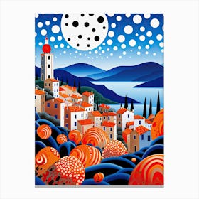 Sanremo, Italy, Illustration In The Style Of Pop Art 1 Canvas Print