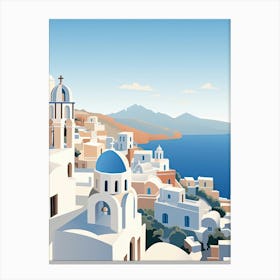 Santorini, Greece, Graphic Illustration 4 Canvas Print