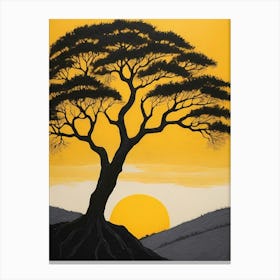 Discover The Beauty Of A Sunset Over A Landscape Filled With Black Tree (11) Canvas Print