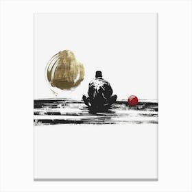 Man Sitting On A Bench 2 Canvas Print