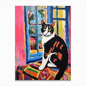 Painting Of A Cat In Tangier Morocco 1 Canvas Print