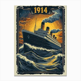 Aihrgdesign A Vintage Travel Poster Of A Grand Steamship Emba E66812ac Bada 4480 9034 033577e273c9 2 Canvas Print