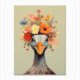 Bird With A Flower Crown Duck 1 Canvas Print