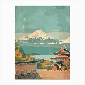 Mount Fuji Village Japan Canvas Print