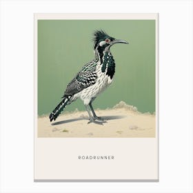 Ohara Koson Inspired Bird Painting Roadrunner 3 Poster Canvas Print