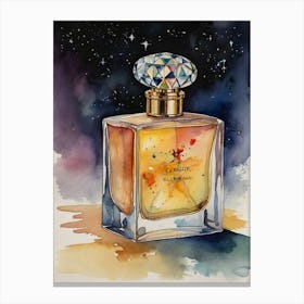 Watercolour Of A Perfume Bottle Canvas Print