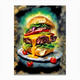 Cheesy Burger Canvas Print