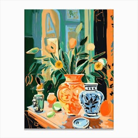 Oranges And Vases Canvas Print