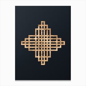 Abstract Geometric Gold Glyph on Dark Teal n.0385 Canvas Print
