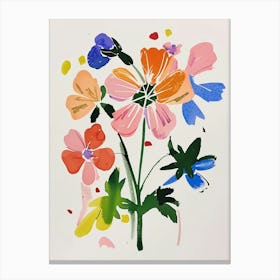 Painted Florals Geranium 1 Canvas Print