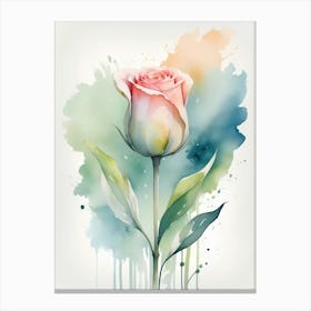 Watercolor Rose Canvas Print