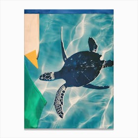 Sea Turtle 1 Cut Out Collage Canvas Print