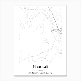 Naantali,Finland Minimalist Map Canvas Print