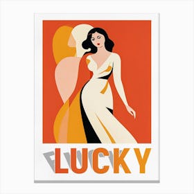 Lucky Woman Pop Art Painting Canvas Print