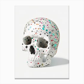 Skull With Terrazzo Patterns 1 Kawaii Canvas Print