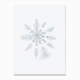 White, Snowflakes, Pencil Illustration 2 Canvas Print