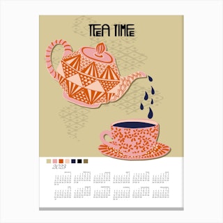 Tea Time Calendar 2023 Canvas Print