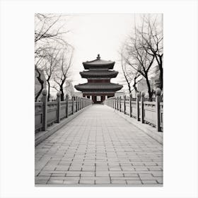 Beijing, China, Black And White Old Photo 4 Canvas Print