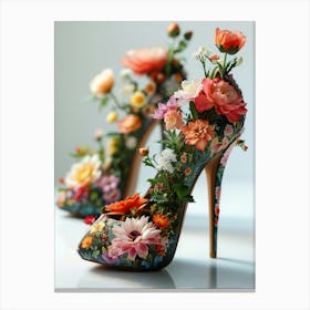 Floral Shoes Canvas Print