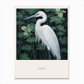 Ohara Koson Inspired Bird Painting Egret 4 Poster Canvas Print