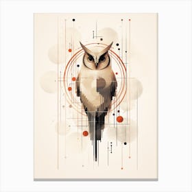 Owl Minimalist Abstract 2 Canvas Print
