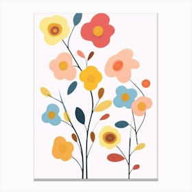 Flowers On A White Background Canvas Print