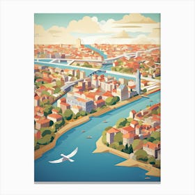 Nantes, France, Geometric Illustration 3 Canvas Print