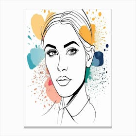 color matisse watercolour woman portrait Canvas Print