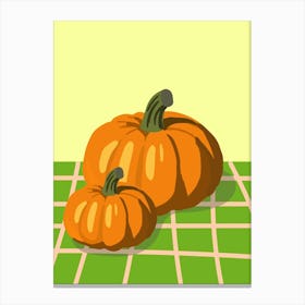 Pumpkin On A Table Canvas Print