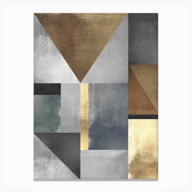 Gold and metal geometry 11 Canvas Print