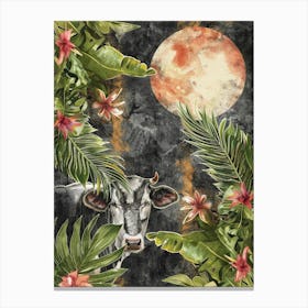 Cow In The Jungle Canvas Print