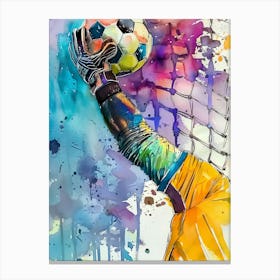 Football Player Watercolor Art (9) Canvas Print