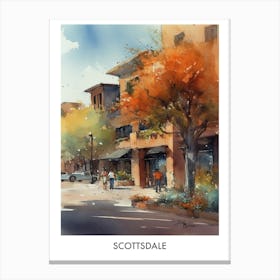 Scottsdale Watercolor 1travel Poster Canvas Print