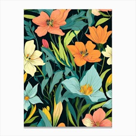 Floral Seamless Pattern 7 Canvas Print