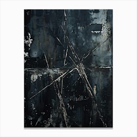 Abstract Black And White Painting 2 Canvas Print