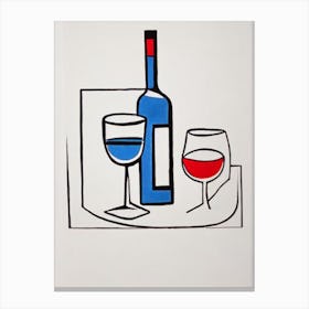 Corpse Reviver 1 Picasso Line Drawing Cocktail Poster Canvas Print