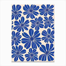 Blue Flowers Pattern 4 Canvas Print