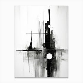 Stillness Abstract Black And White 3 Canvas Print