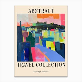 Abstract Travel Collection Poster Edinburgh Scotland 2 Canvas Print