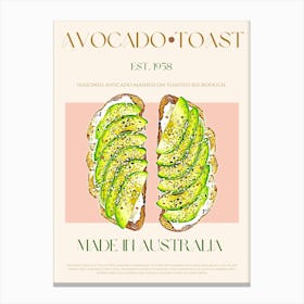 Avocado Toast Mid Century Canvas Print