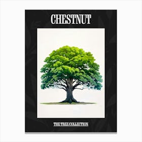 Chestnut Tree Pixel Illustration 2 Poster Canvas Print