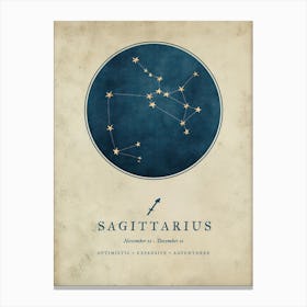 Astrology Constellation and Zodiac Sign of Sagittarius Canvas Print